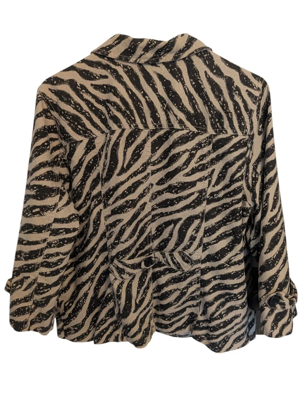 Studio Works Linen Blend Jacket Zebra Print XL